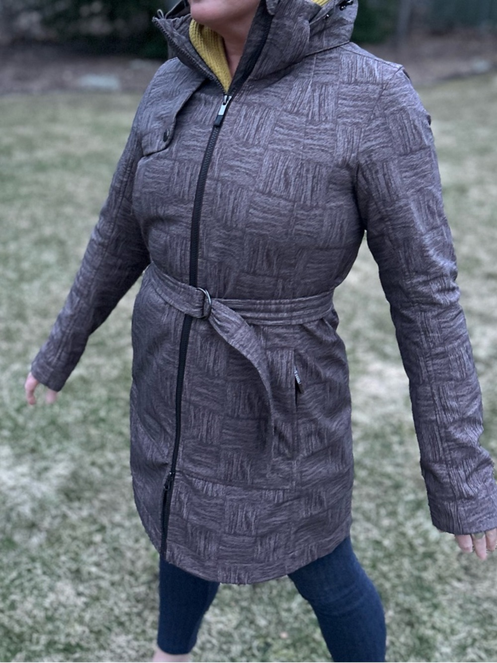 LOLE Womens Glowing Windproof Waterproof Zip-Front Belted Jacket Size M